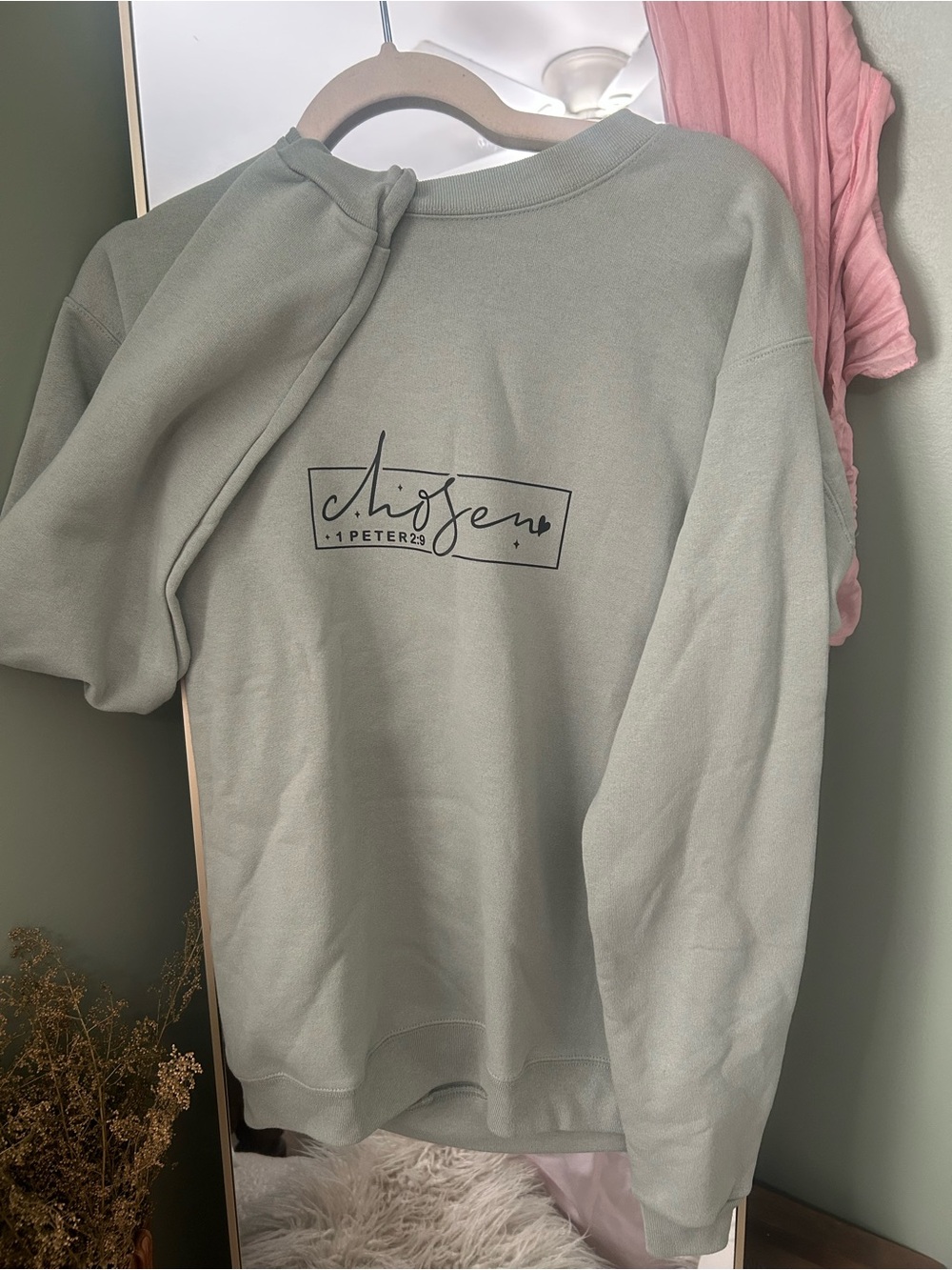Chosen! sage green small but oversized crewneck ✨